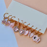 Pink Bling Hoops Set