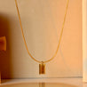 Brick Necklace 18k Gold Plated.