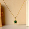 Hana Green Necklace 18k Gold Plated.