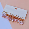 Pink Bling Hoops Set